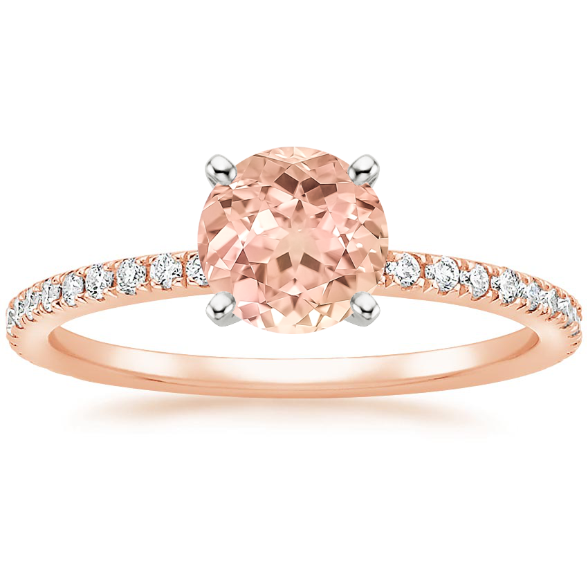 14K Rose Gold Ballad Three-Quarter Coverage Diamond Ring (1/4 ct. tw.), large top view