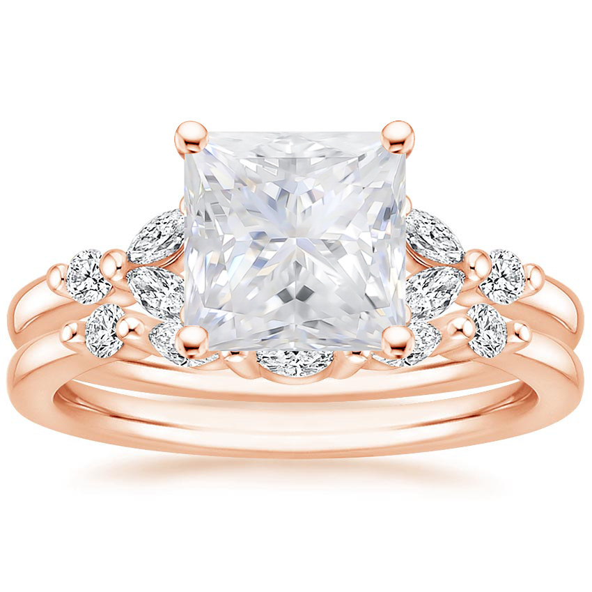 14KR Moissanite Verbena Diamond Bridal Set (1/4 ct. tw.), top view