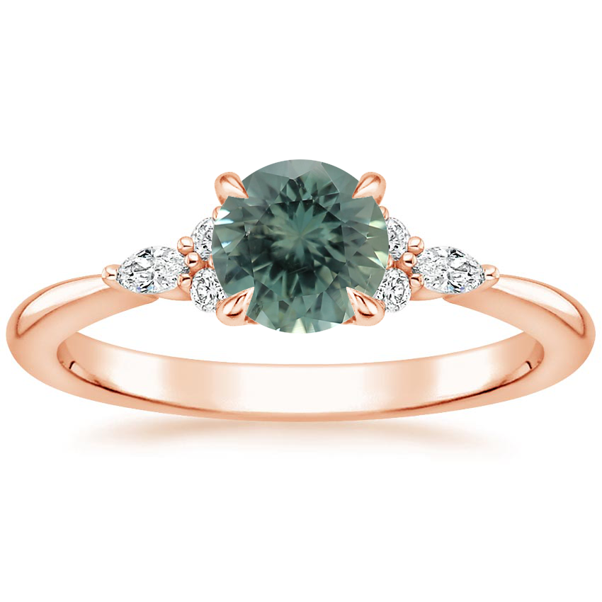 14K Rose Gold Nadia Diamond Ring, large top view