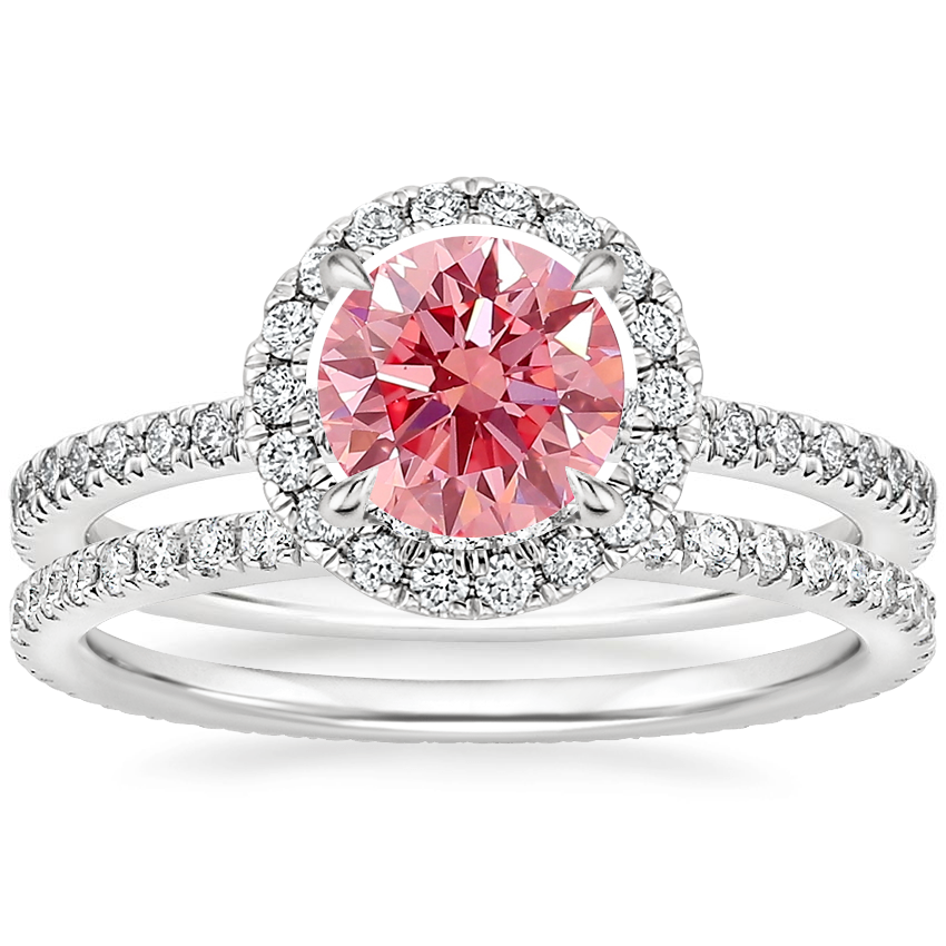 18K White Gold Luxe Ballad Halo Diamond Ring 1 3 ct. tw. with