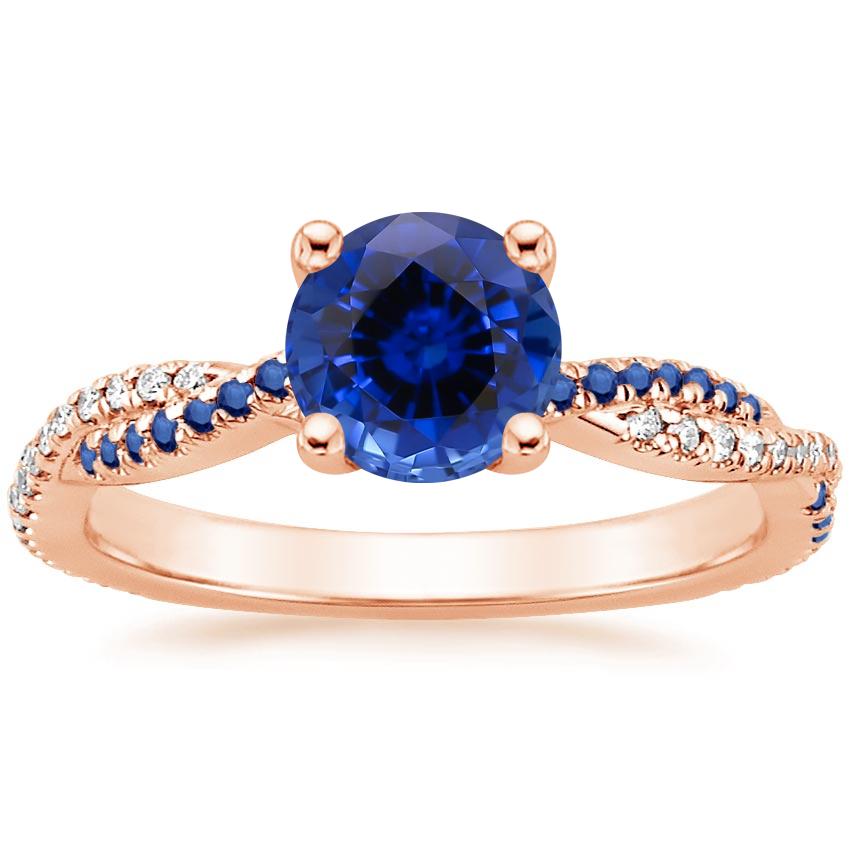 Sapphire Petite Luxe Twisted Vine Sapphire and Diamond Ring (1/8 ct. tw ...