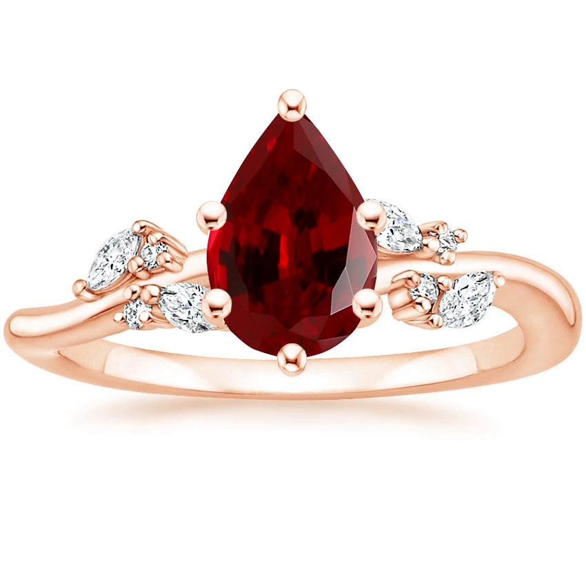 14K Rose Gold Arden Diamond Ring, large top view