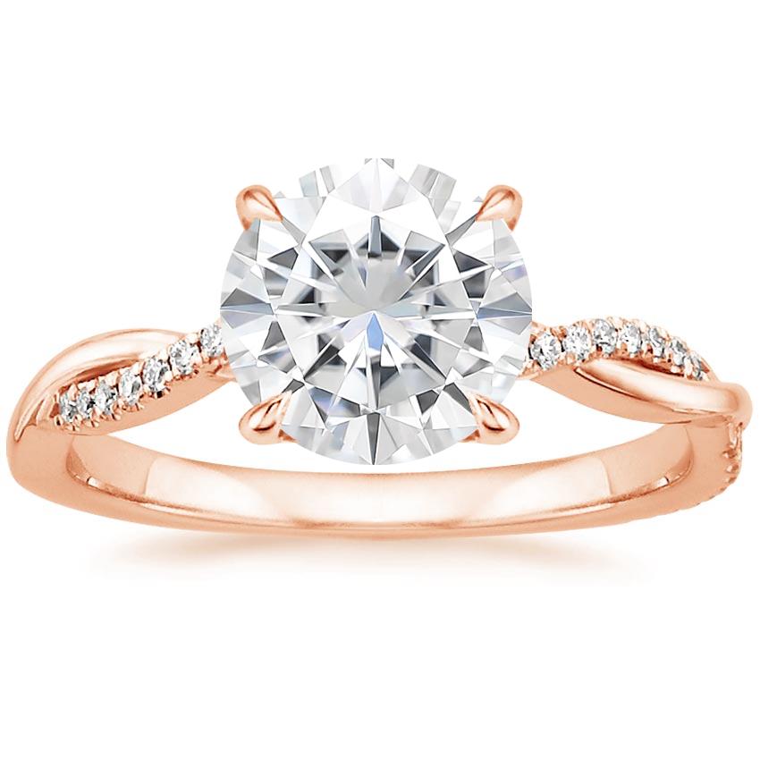 Moissanite Petite Twisted Vine Diamond Ring (1/8 ct. tw.) in 14K Rose Gold