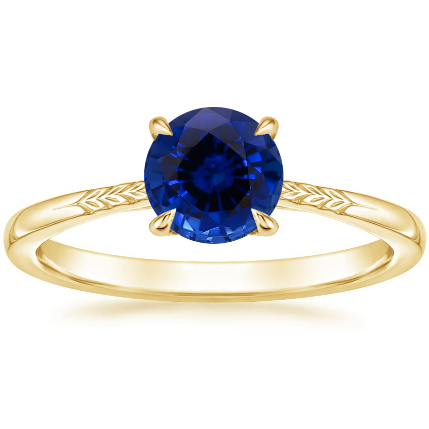 Yellow Gold Sapphire Laurel Ring