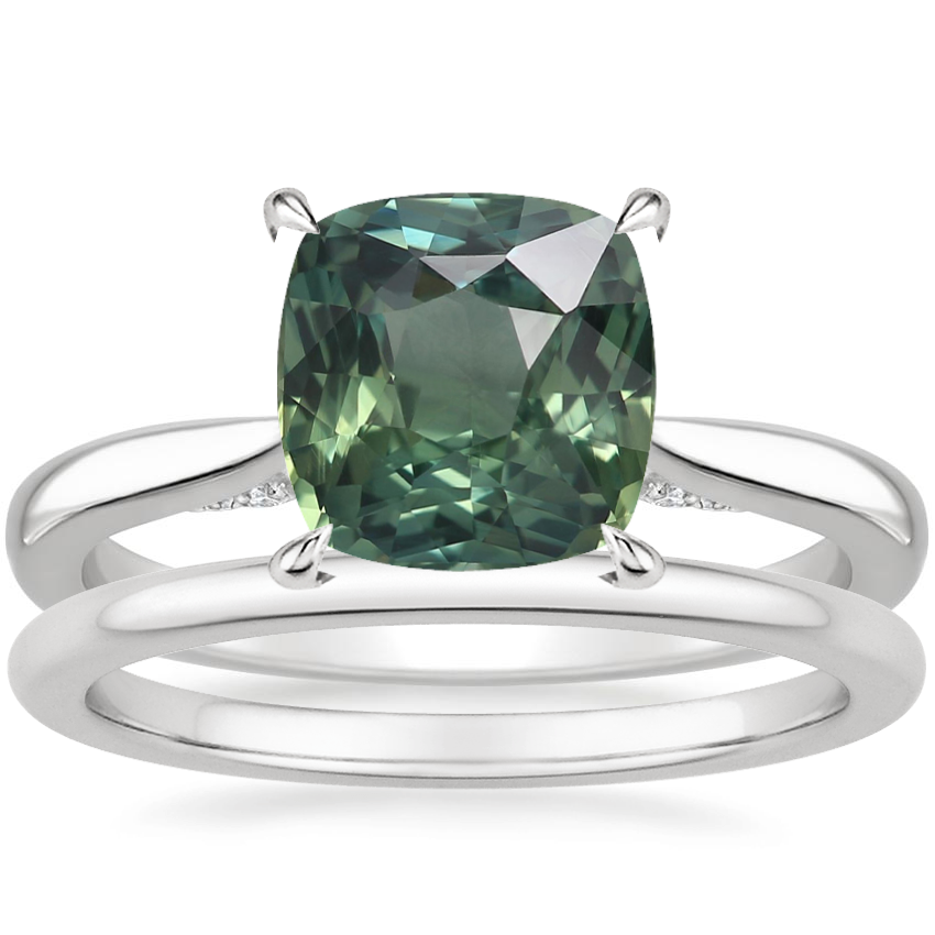 Platinum Dawn Diamond Ring with Petite Comfort Fit Wedding Ring