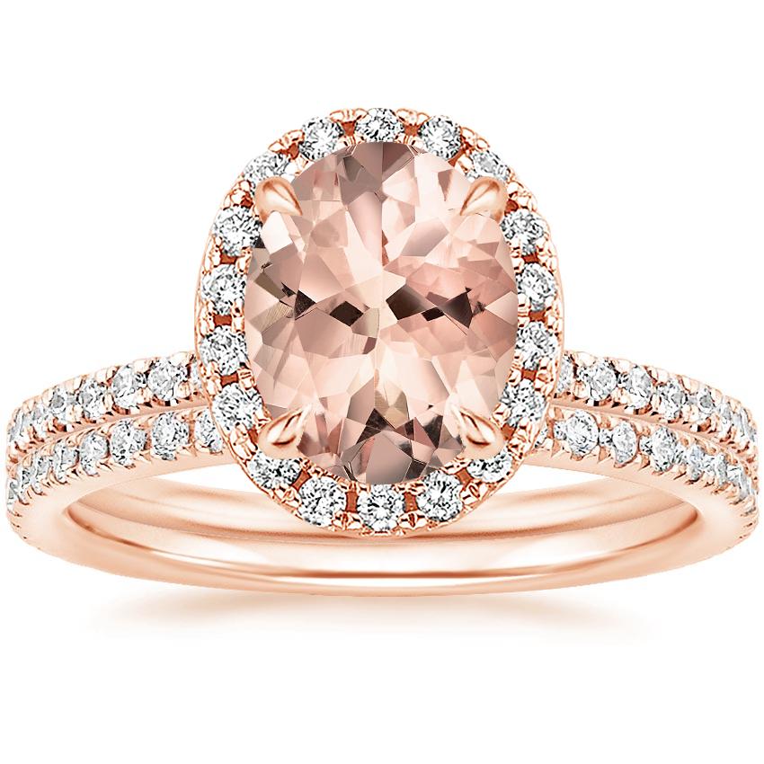 14KR Morganite Waverly Diamond Bridal Set (2/3 ct. tw.), top view