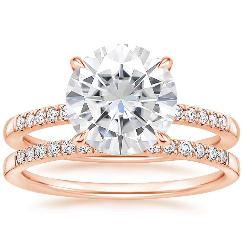 14KR Moissanite Petite Viviana Diamond Bridal Set (1/4 ct. tw.), top view
