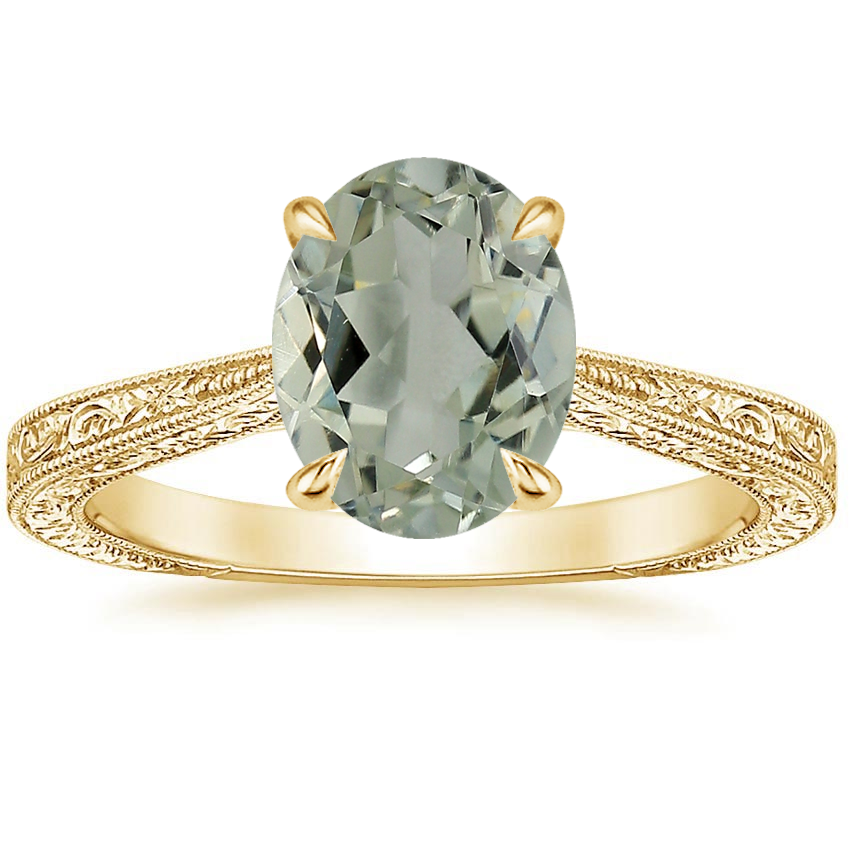 18K Yellow Gold Elsie Engraved Ring, large top view