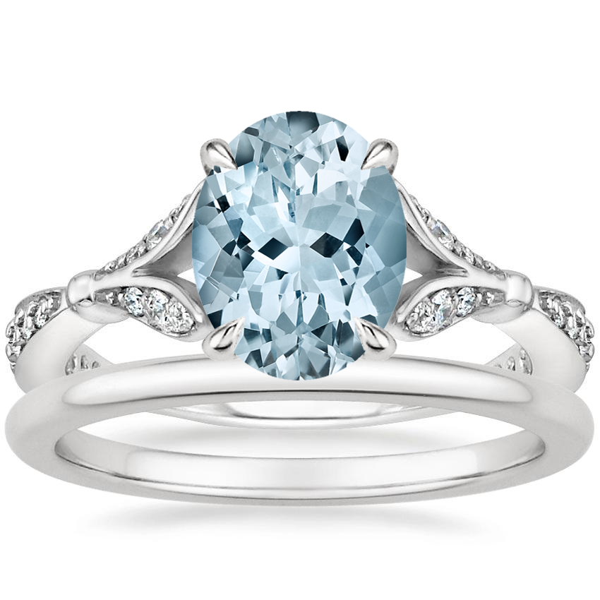 18K White Gold Zinnia Diamond Ring 1 3 ct. tw. with Petite