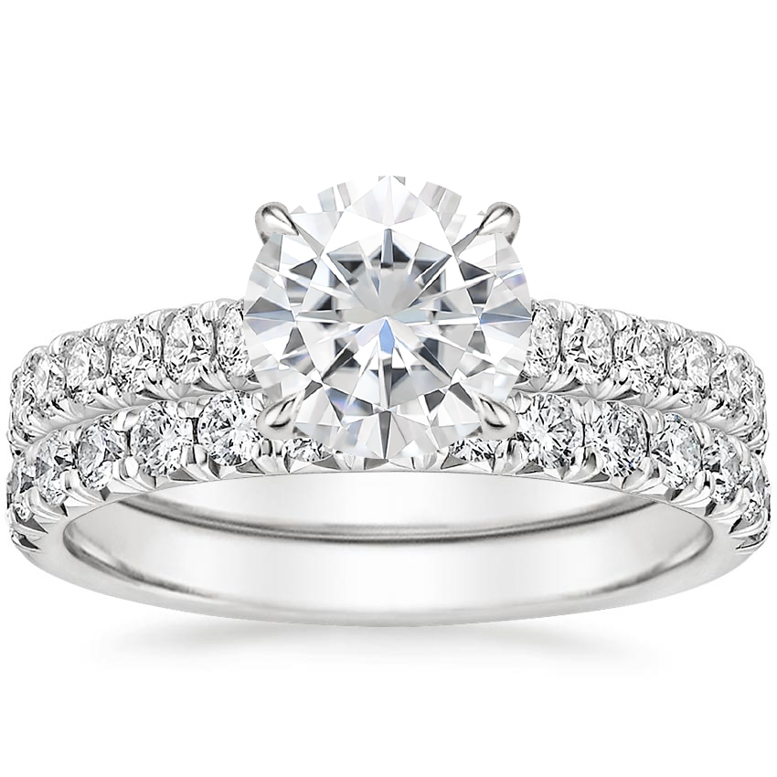 18KW Moissanite Sienna Diamond Bridal Set (7/8 ct. tw.), top view