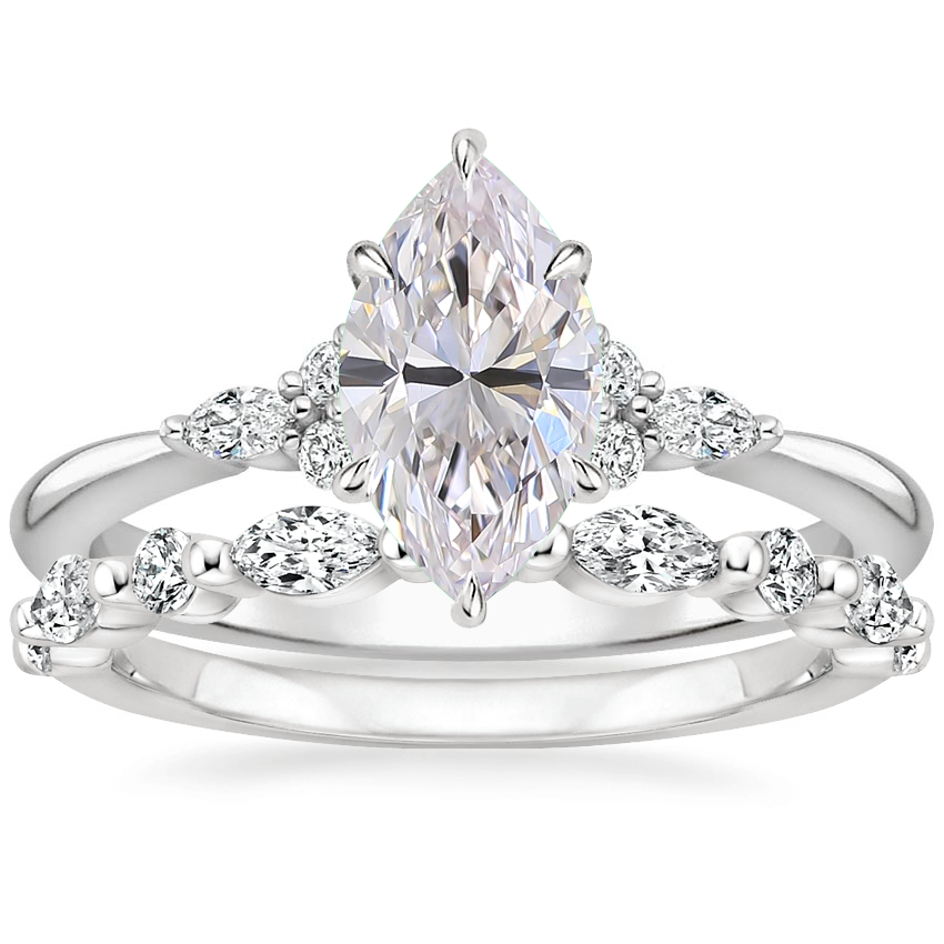 18K White Gold Nadia Diamond Ring with Versailles Diamond Ring (3/8 ct. tw.)