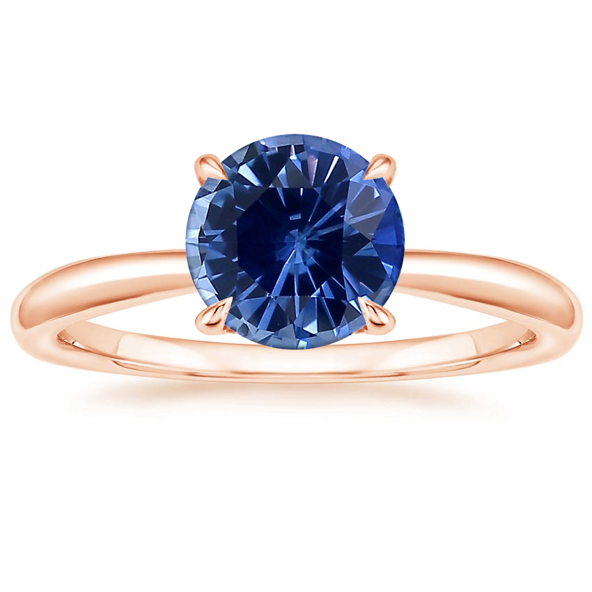 14K Rose Gold Freesia 2mm Solitaire Ring, large top view