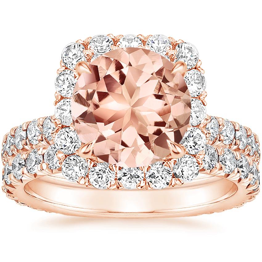 14KR Morganite Estelle Diamond Bridal Set (1 1/3 ct. tw.), top view