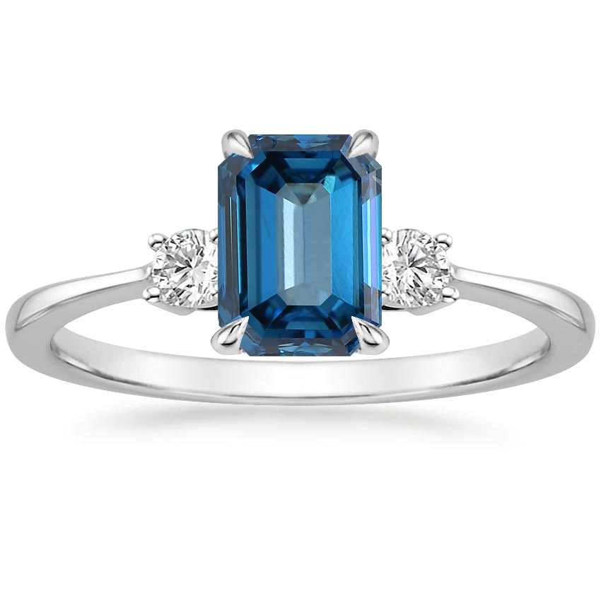 Platinum Petite Selene Three Stone Diamond Ring (1/10 ct. tw.), large top view
