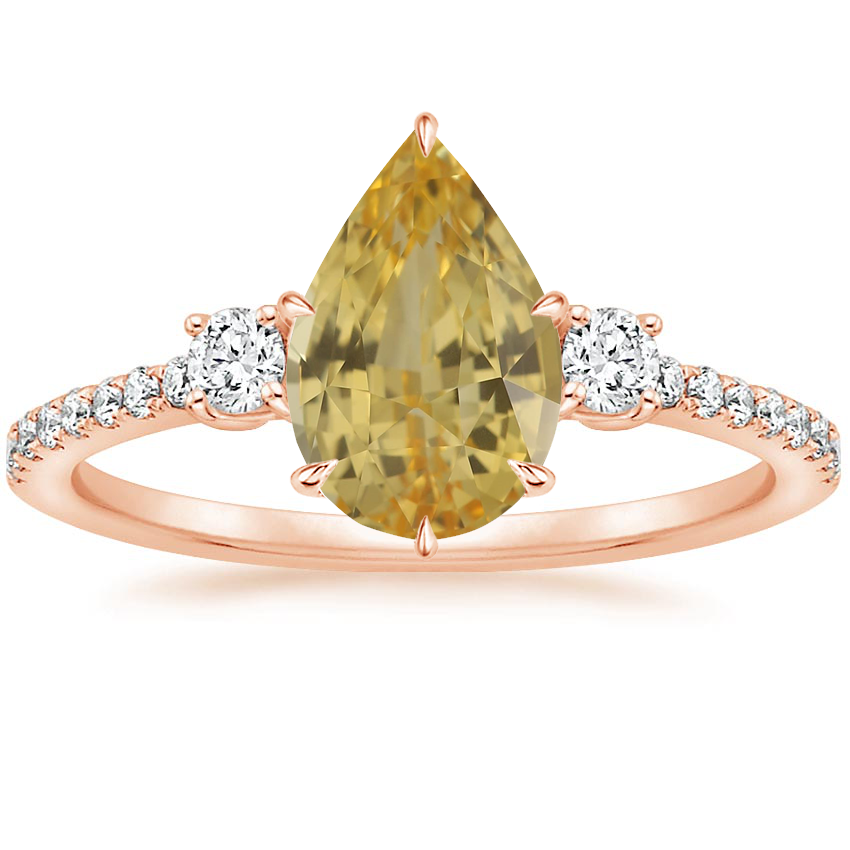 14K Rose Gold Lyra Three Stone Diamond Ring (1/4 ct. tw.), large top view