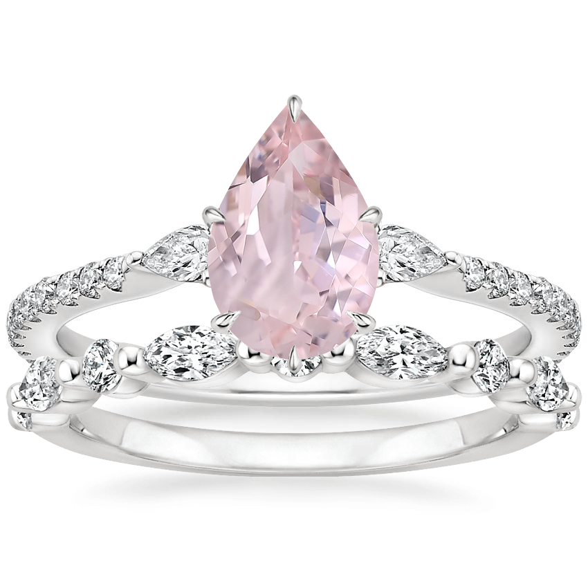 Platinum Luxe Aria Diamond Ring (1/3 ct. tw.) with Versailles Diamond Ring (3/8 ct. tw.)