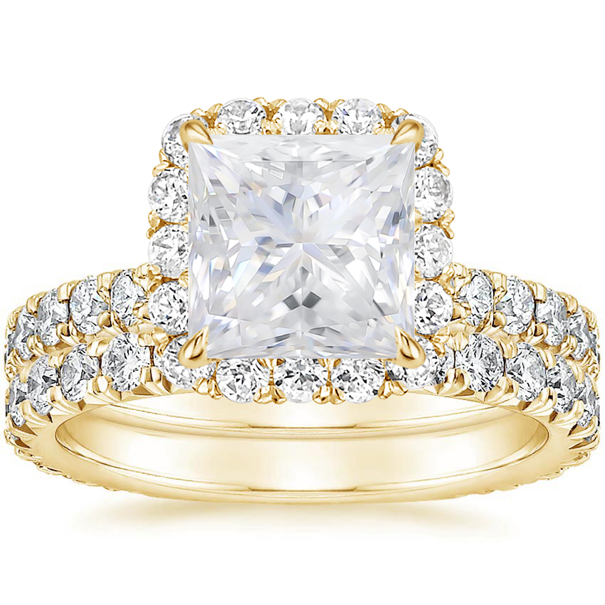 18KY Moissanite Estelle Diamond Bridal Set (1 1/3 ct. tw.), top view