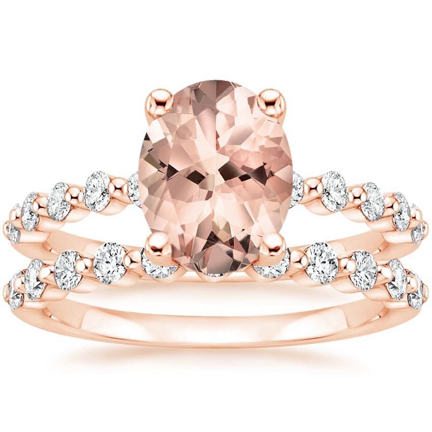 14KR Morganite Marseille Diamond Bridal Set (1/2 ct. tw.), top view