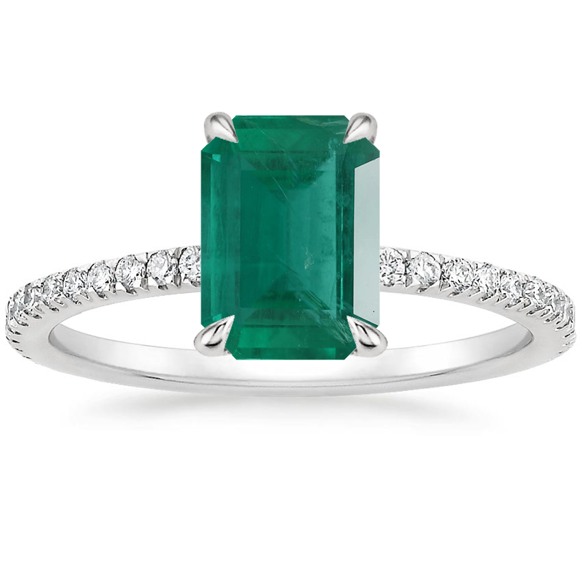 Platinum Viviana Three-Quarter Coverage Diamond Ring, large top view
