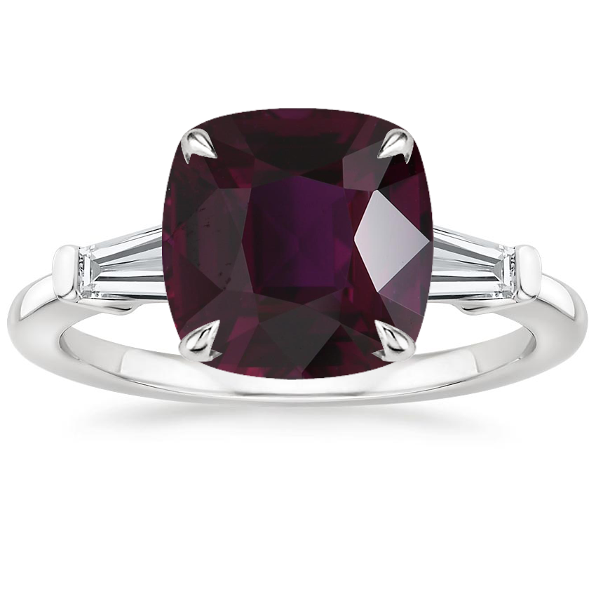 18K White Gold Symphony Tapered Baguette Three Stone Diamond Ring (1/2 ct. tw.), large top view