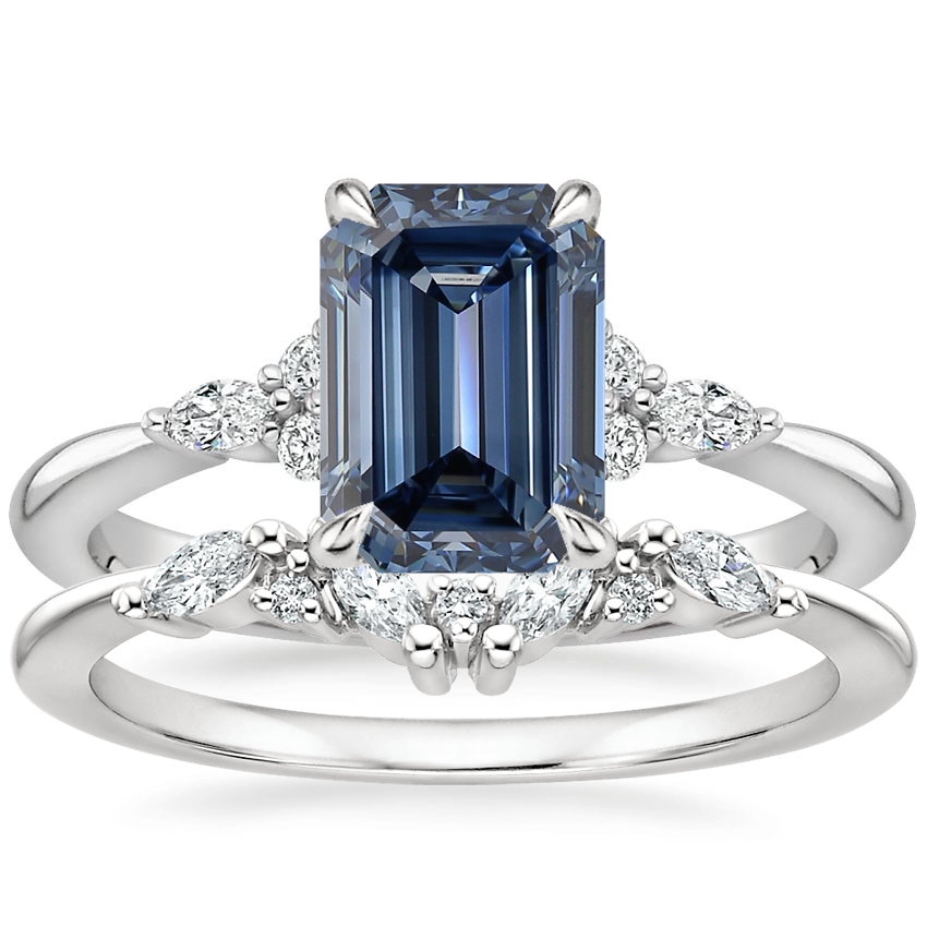 Platinum Nadia Diamond Ring with Yvette Diamond Ring