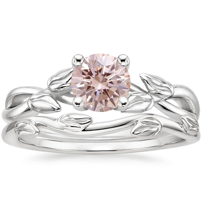 18K White Gold Budding Willow Ring with Winding Willow Ring