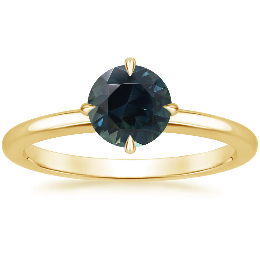 Sapphire North Star Solitaire Ring in 18K Yellow Gold