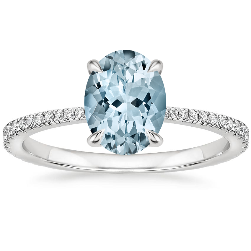 Aquamarine Luxe Everly Diamond Ring (1/3 ct. tw.) in 18K White Gold