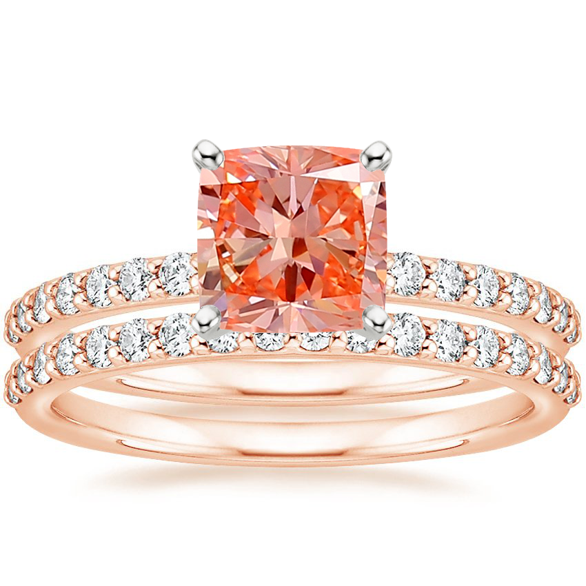 14K Rose Gold Petite Shared Prong Bridal Set (1/2 ct. tw.)