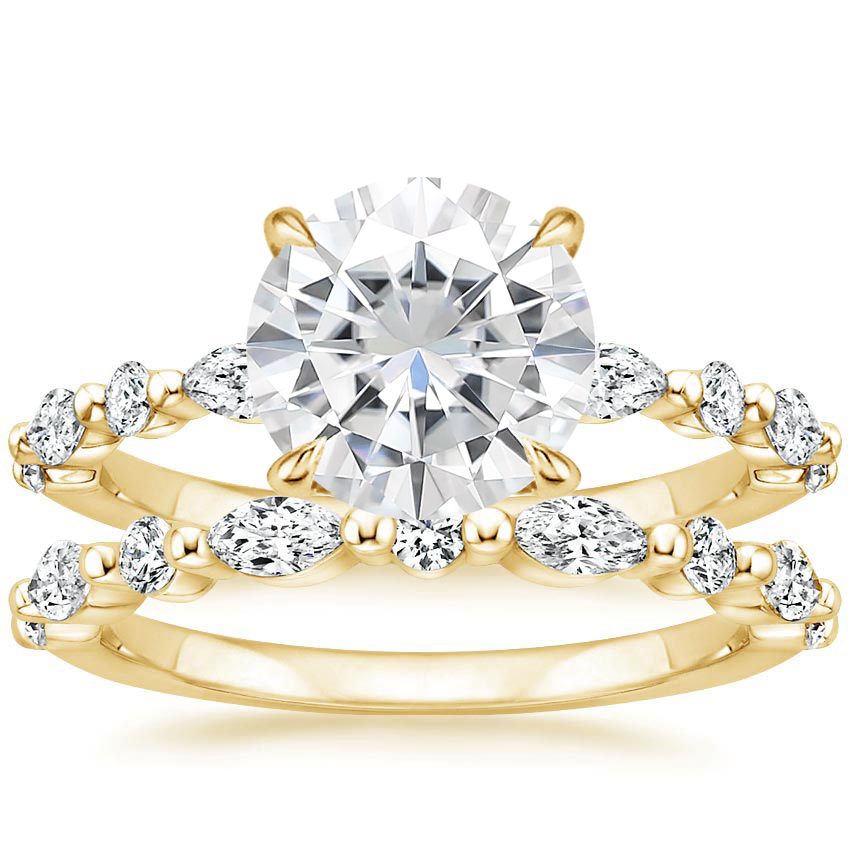 18KY Moissanite Versailles Diamond Bridal Set (3/4 ct. tw.), top view