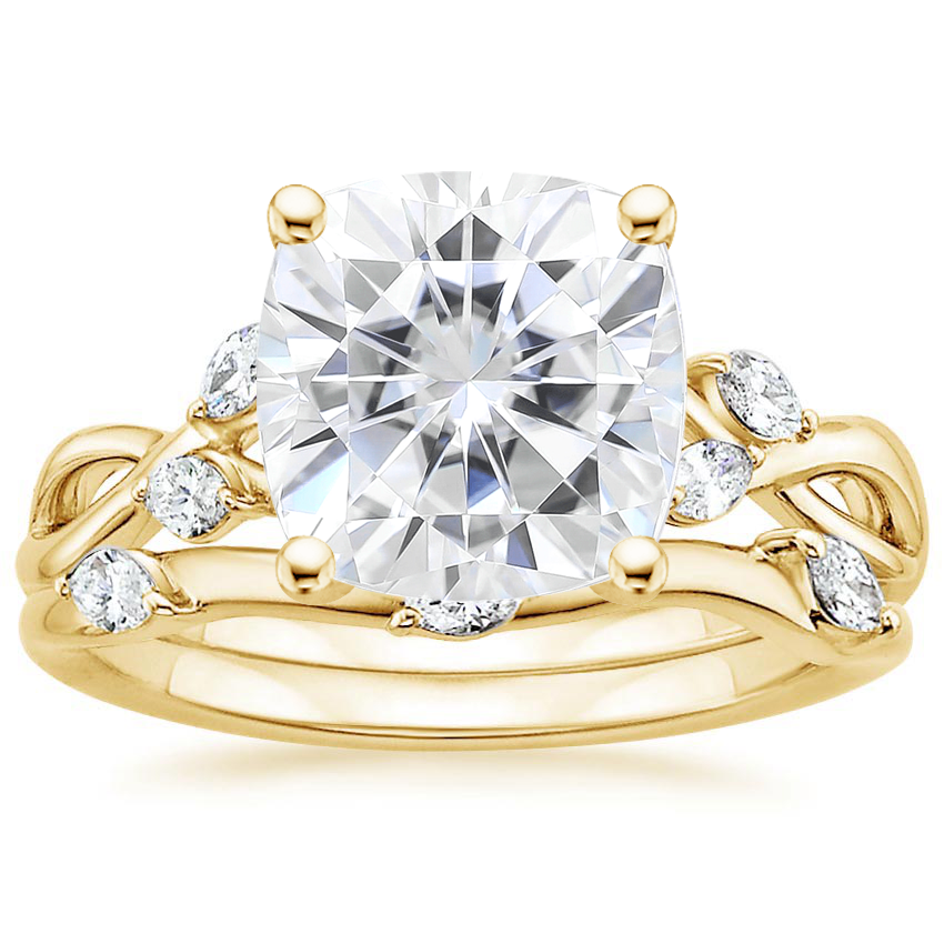 18KY Moissanite Willow Bridal Set (1/4 ct. tw.), top view