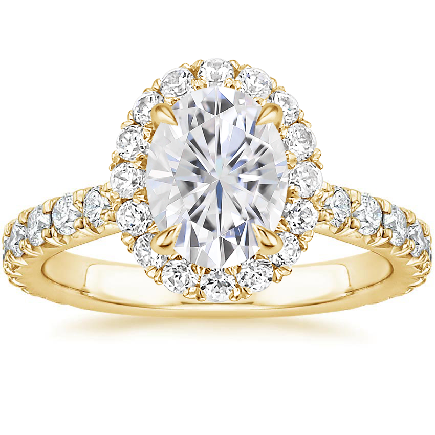 Moissanite Estelle Diamond Ring (3/4 ct. tw.) in 18K Yellow Gold