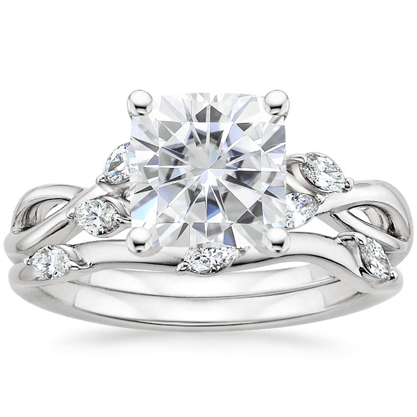 18KW Moissanite Willow Bridal Set (1/4 ct. tw.), top view