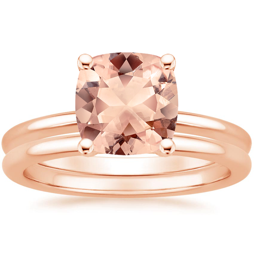 14KR Morganite Perfect Fit Bridal Set, top view