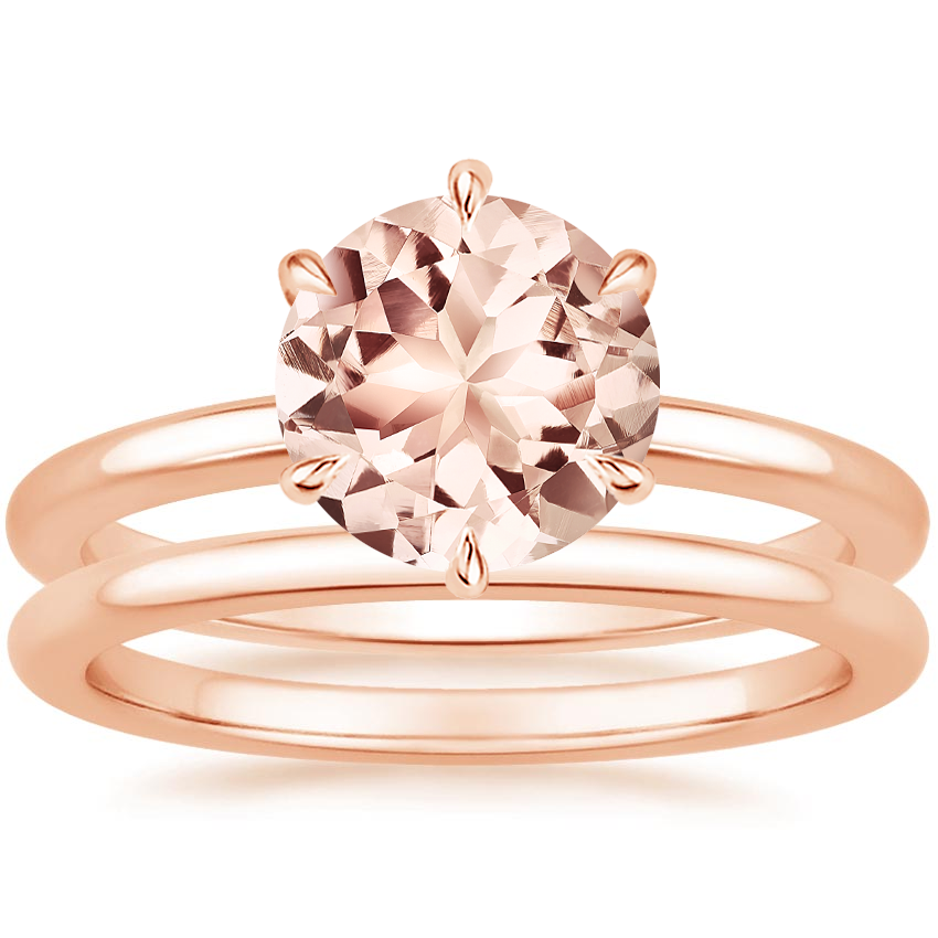 14KR Morganite Esme Bridal Set, top view