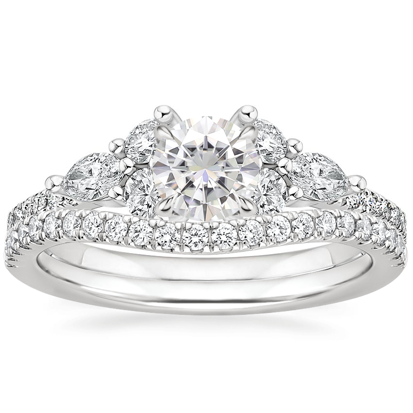 18K White Gold Luxe Nadia Diamond Ring 1 2 ct. tw. with Curved