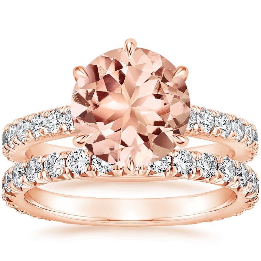 14KR Morganite Luxe Sienna Diamond Bridal Set (1 1/8 ct. tw.), top view
