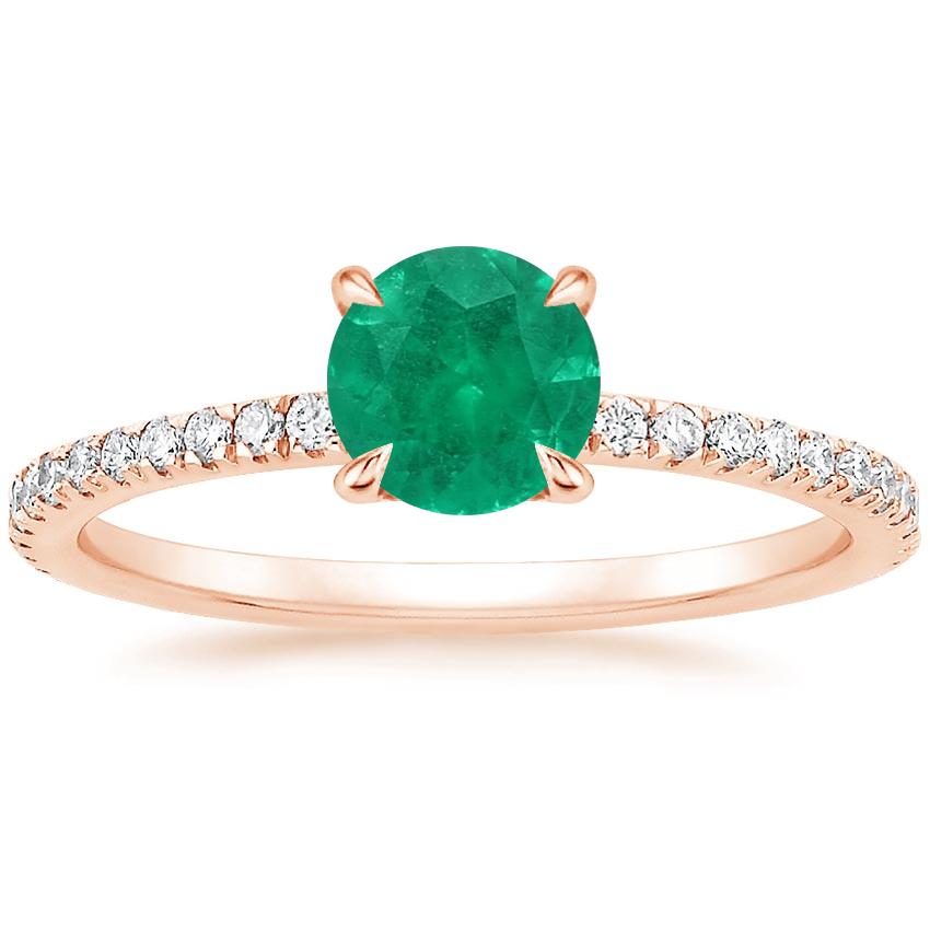 14K Rose Gold Viviana Three-Quarter Coverage Diamond Ring, large top view