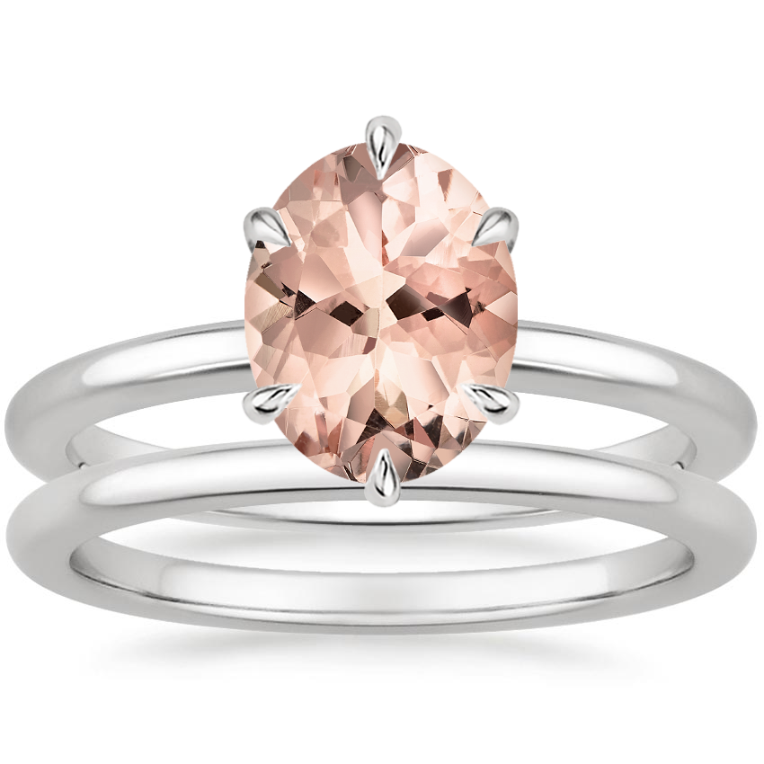 18KW Morganite Esme Bridal Set, top view