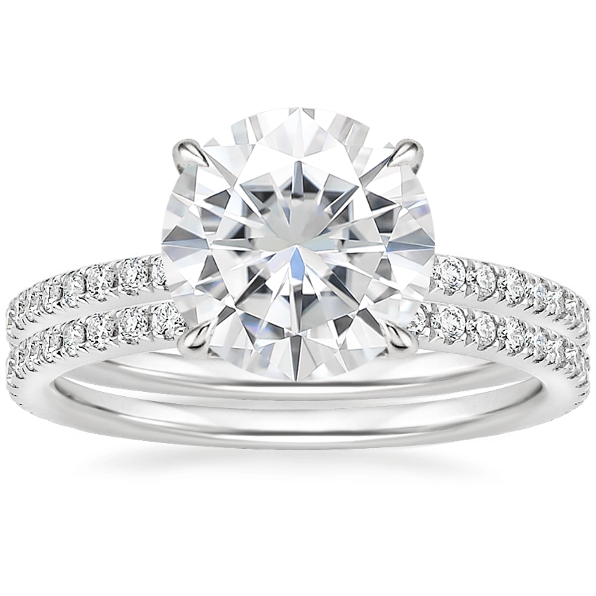 18KW Moissanite Luxe Ballad Perfect Fit Diamond Bridal Set, top view