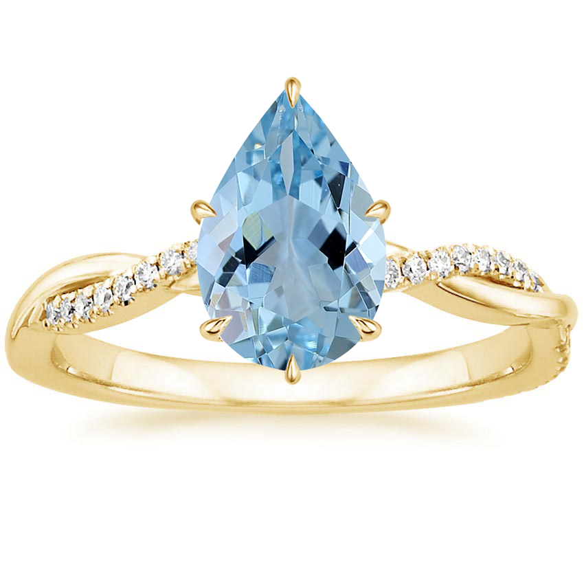 18K Yellow Gold Petite Twisted Vine Diamond Ring (1/8 ct. tw.), large top view