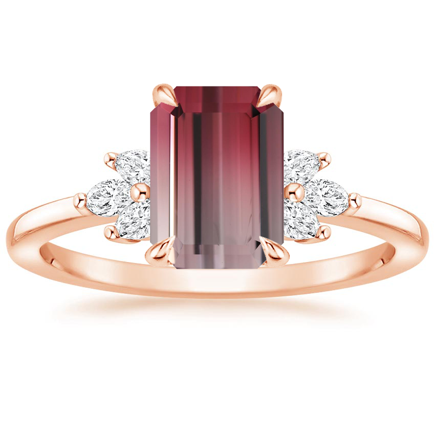 14K Rose Gold Stella Diamond Ring, large top view