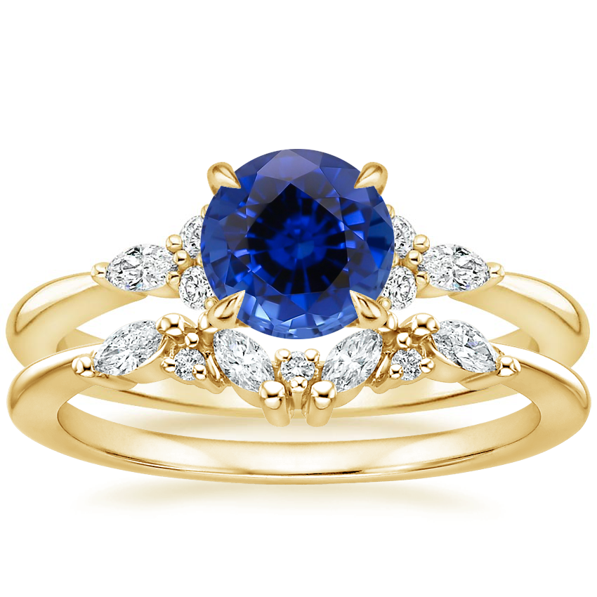 18K Yellow Gold Nadia Diamond Ring with Yvette Diamond Ring
