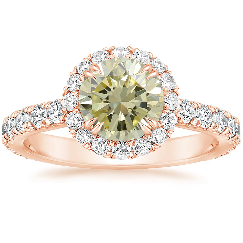 14K Rose Gold Sienna Halo Three-Quarter Coverage Diamond Ring (3/4 ct. tw.), large top view