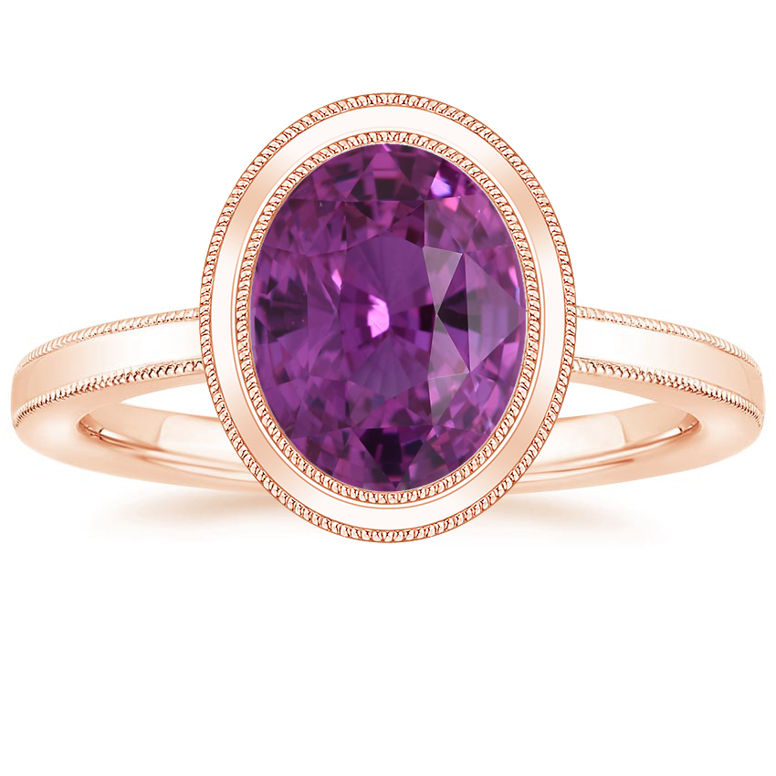 14K Rose Gold Blair Bezel Ring, large top view