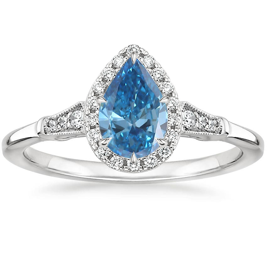 18K White Gold Linden Diamond Ring, large top view