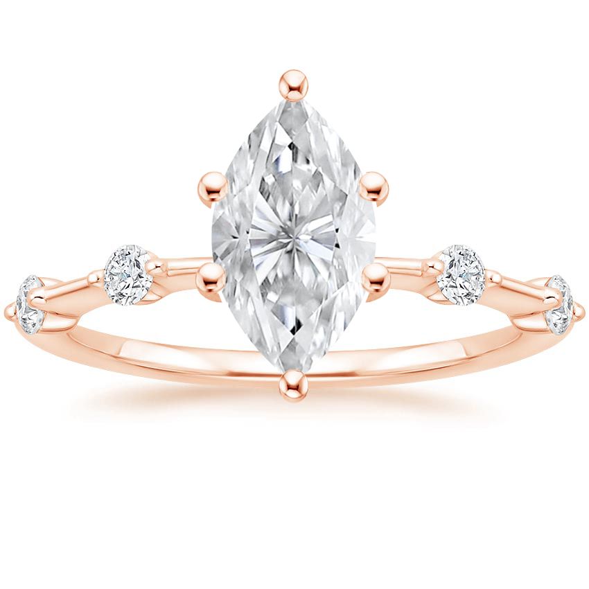 14K Rose Gold Aimee 1.4mm Diamond Ring, large top view