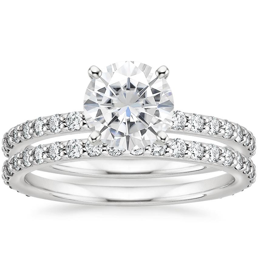 PT Moissanite Luxe Petite Shared Prong Diamond Bridal Set (3/4 ct. tw.), top view