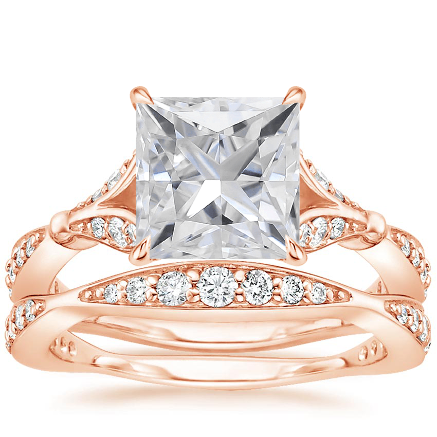 14KR Moissanite Zinnia Diamond Bridal Set (1/2 ct. tw.), top view