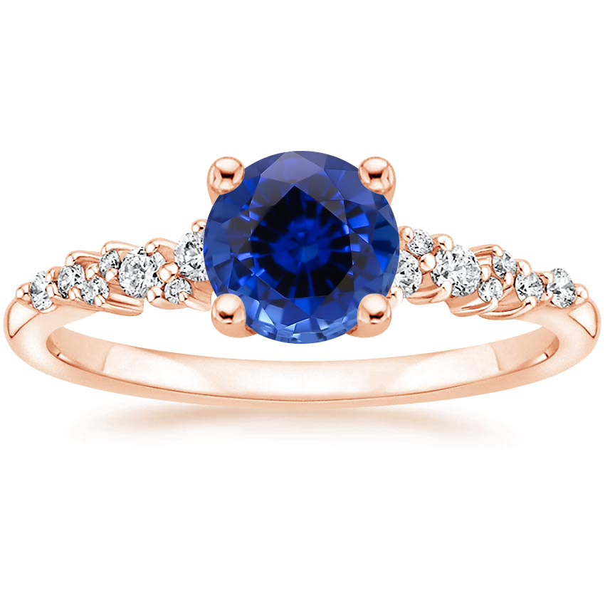 Sapphire Aurora Diamond Ring in 14K Rose Gold